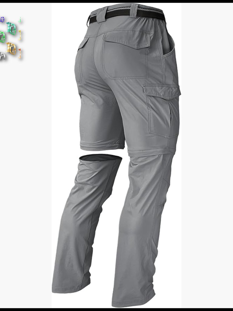 Men's Convertible Hiking Pants Lightweight Quick Dry Cargo Outdoor Adventure